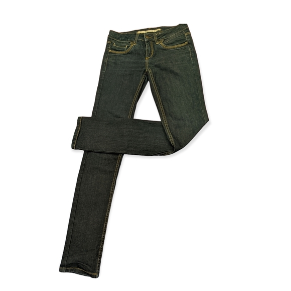 3/$25 TopShop Baxter Moto Straight Leg Dark Wash Jeans size 26x32 - Picture 2 of 15